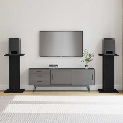 Speaker Stands 2 pcs Black Oak 30 x 30 x 60 cm Engineered Wood