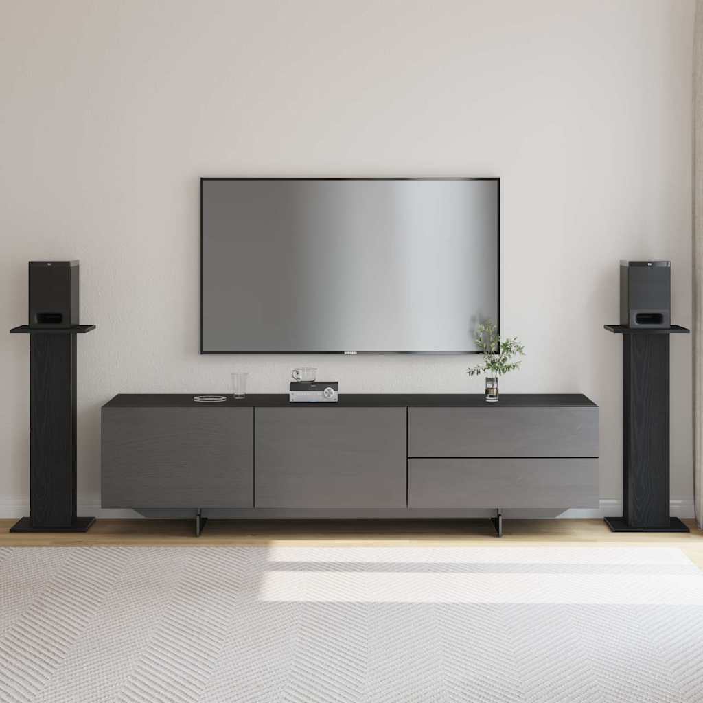 Speaker Stands 2 pcs Black Oak 30 x 30 x 80 cm Engineered Wood