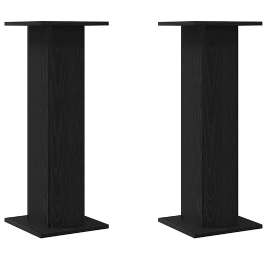Speaker Stands 2 pcs Black Oak 30 x 30 x 80 cm Engineered Wood