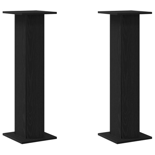 Speaker Stands 2 pcs Black Oak 30 x 30 x 95 cm Engineered Wood