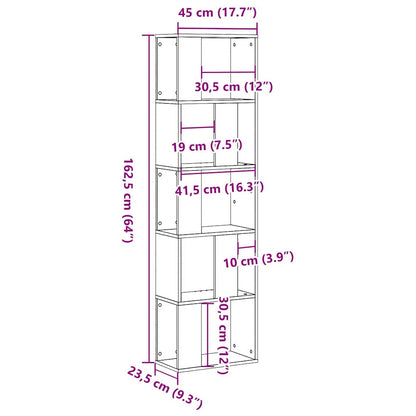 Bookcase Black Oak 45 x 23.5 x 162.5 cm