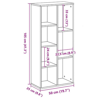 Bookcase Black Oak 50 x 25 x 102 cm