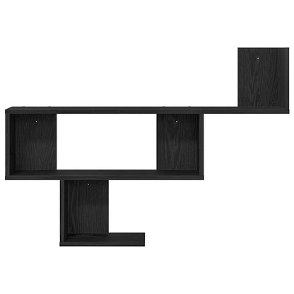 Wall Shelf Black Oak 100x15x70 cm Engineered Wood