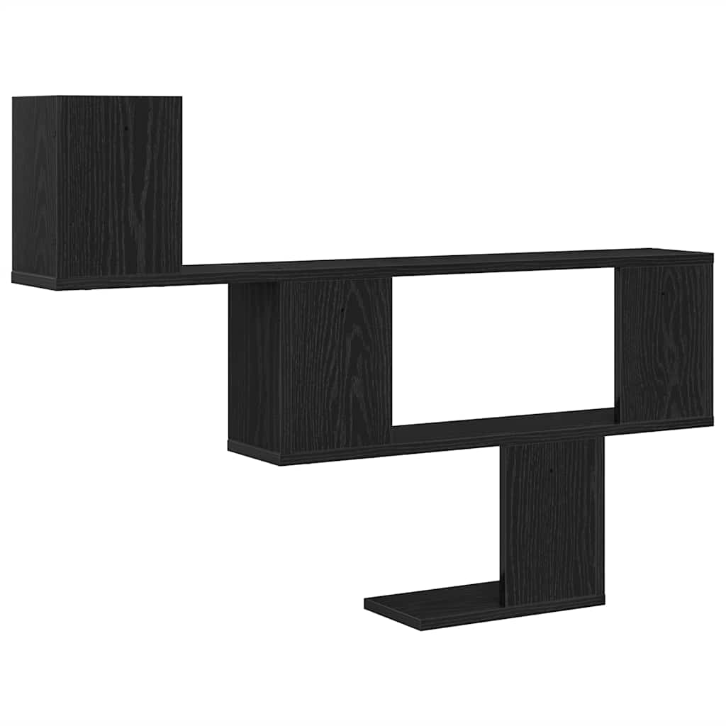 Wall Shelf Black Oak 100x15x70 cm Engineered Wood