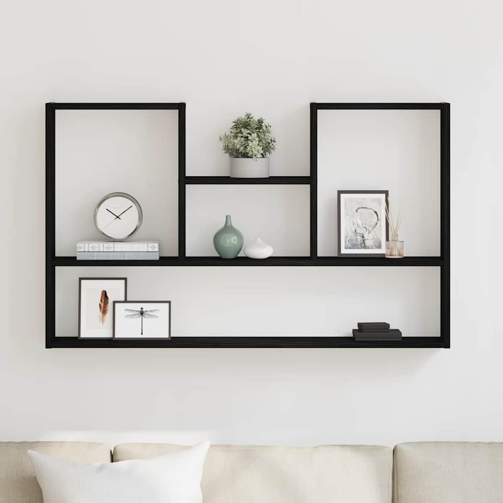 Wall Shelf Black Oak 99x15x60 cm Engineered Wood
