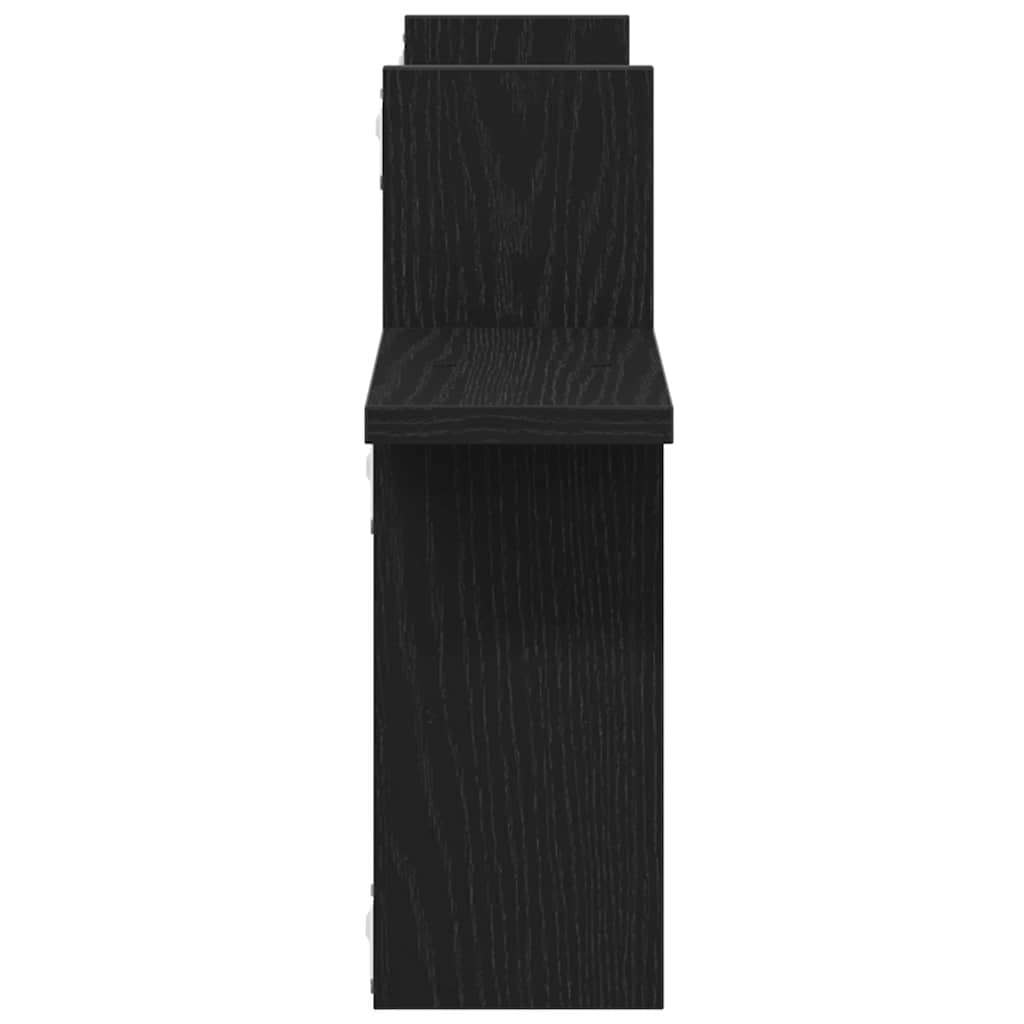 Wall Shelves 2 pcs Black Oak 38x12x38 cm Engineered Wood