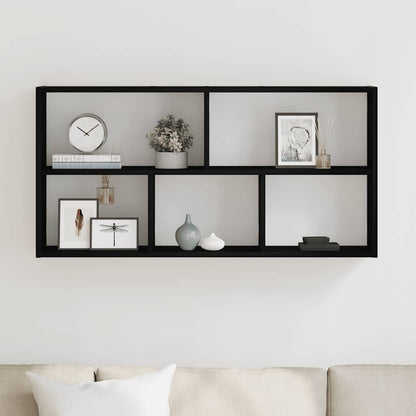 Wall Shelf Black Oak 100x25x50 cm Engineered Wood