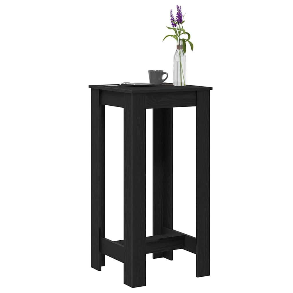 Bar Table Black Oak 51 x 50 x 103.5 cm Engineered Wood