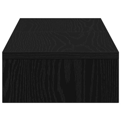 Monitor Stand Riser Adjustable Black Oak 80x24x10.5 cm