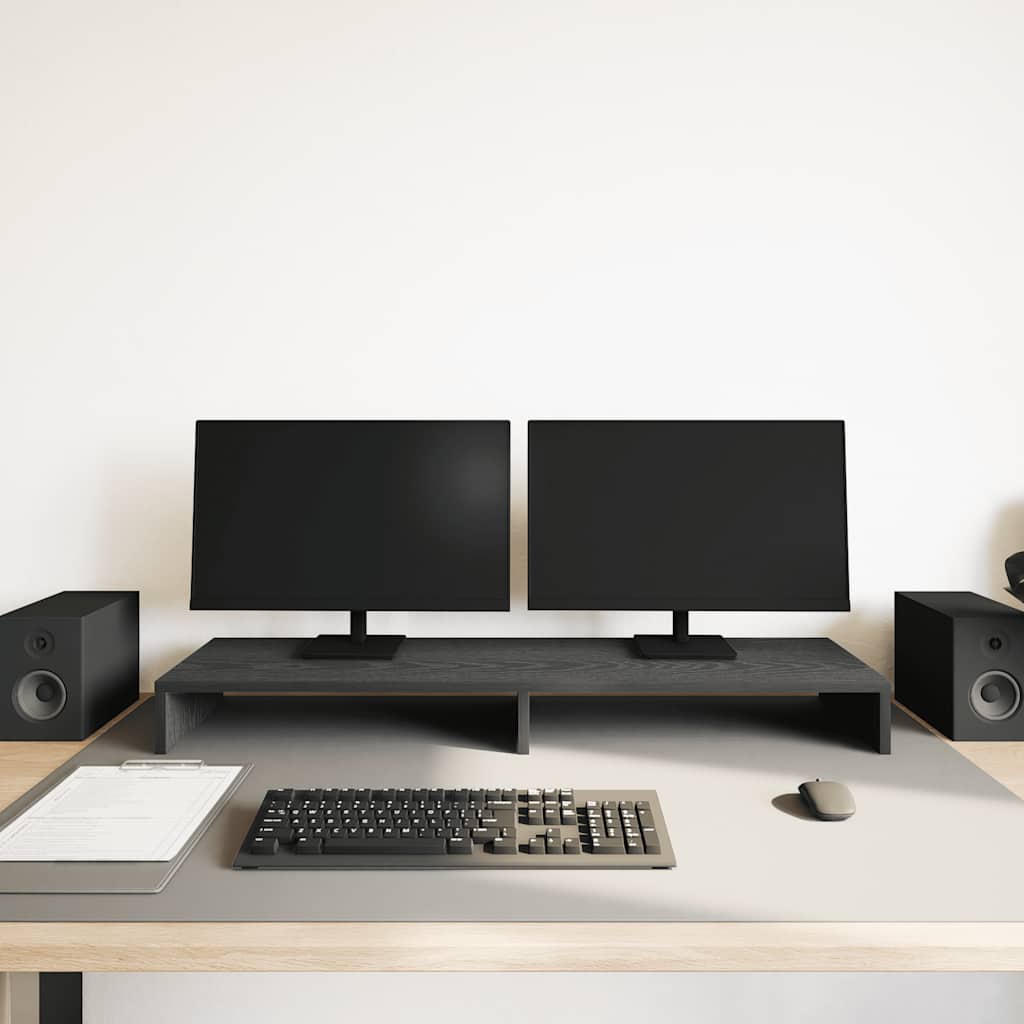 Monitor Stand Black Oak 100x27x10 cm Engineered Wood