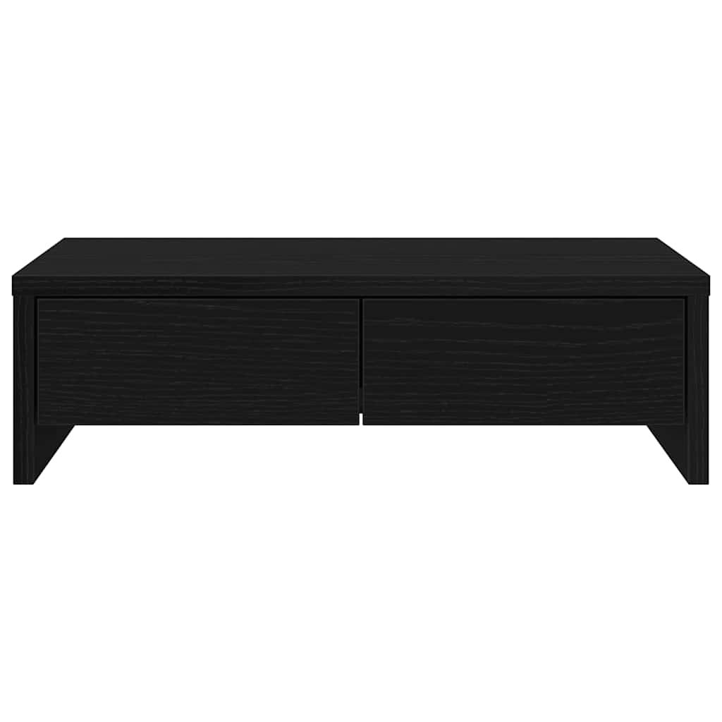 Monitor Stand with Drawers Black Oak 50x27x15 cm Engineered Wood