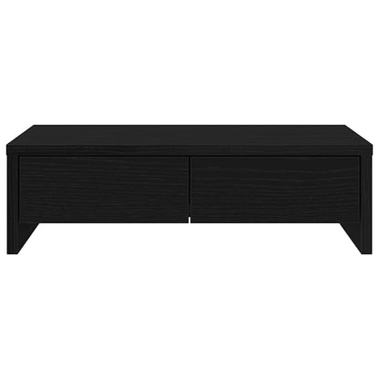 Monitor Stand with Drawers Black Oak 50x27x15 cm Engineered Wood