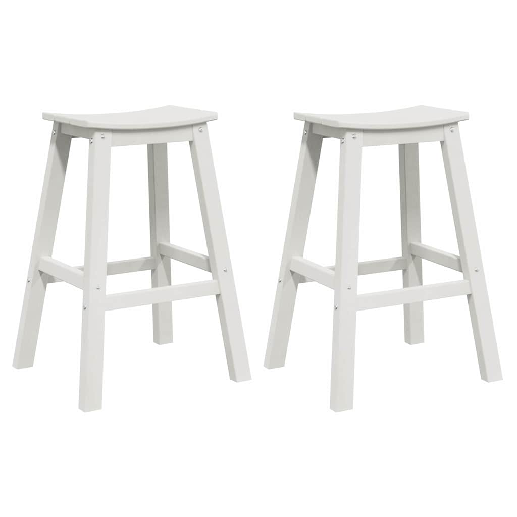 Bar Stool 2 pcs White 52 x 43 x 73.5cm HDPE