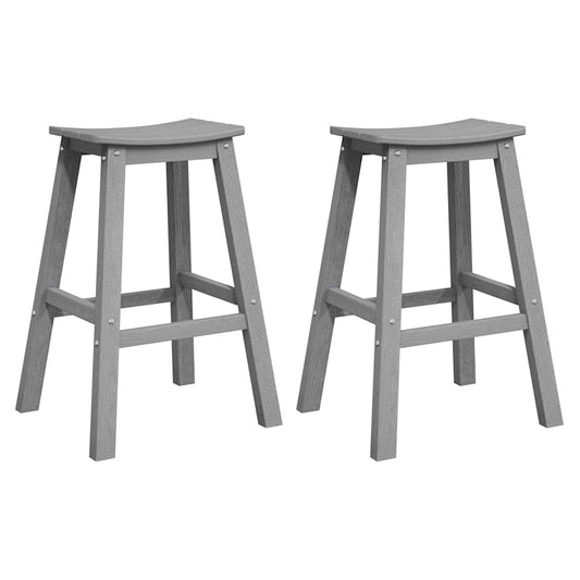 Bar Stool 2 pcs Light Grey 52 x 43 x 73.5cm HDPE