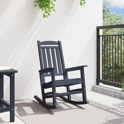 Garden Rocking Chair Navy Blue 92 x 70 x 108cm HDPE