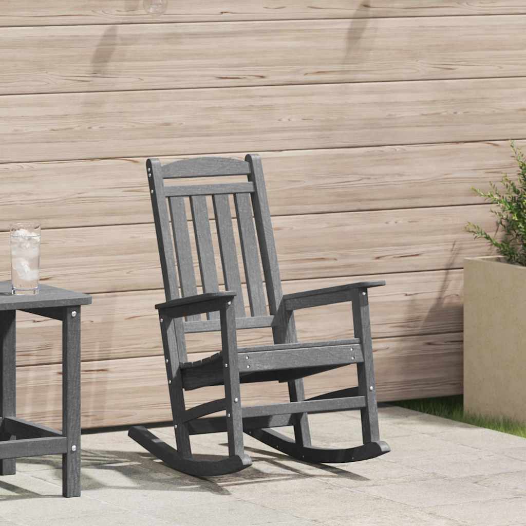 Garden Rocking Chair Light Grey 92 x 70 x 108cm HDPE