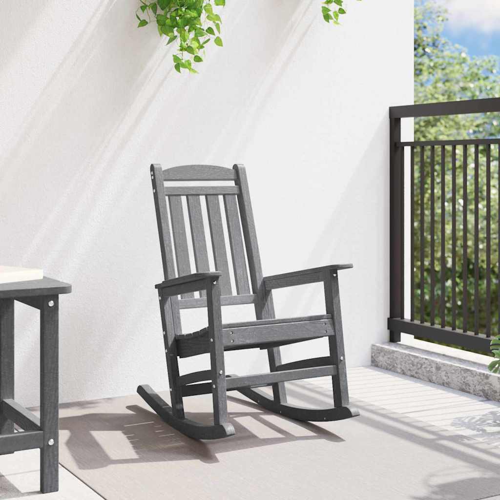 Garden Rocking Chair Light Grey 92 x 70 x 108cm HDPE
