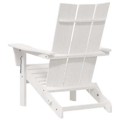 Folding Adirondack Chair White 80.5 x 74.5 x 92 cm HDPE