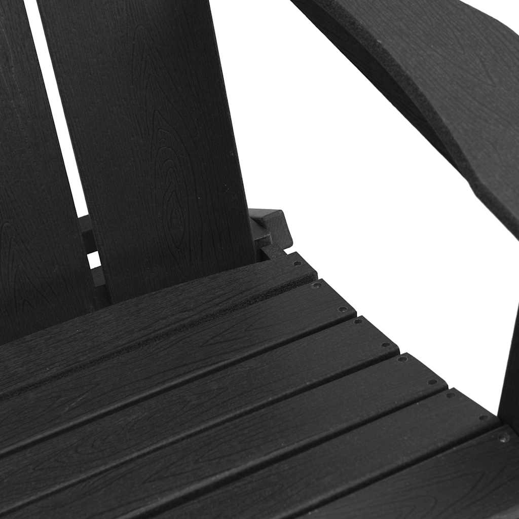 Folding Adirondack Chair Black 80.5 x 74.5 x 92 cm HDPE