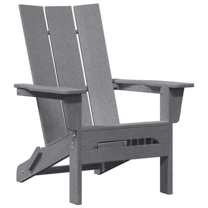 Folding Adirondack Chair Light Grey 80.5 x 74.5 x 92 cm HDPE