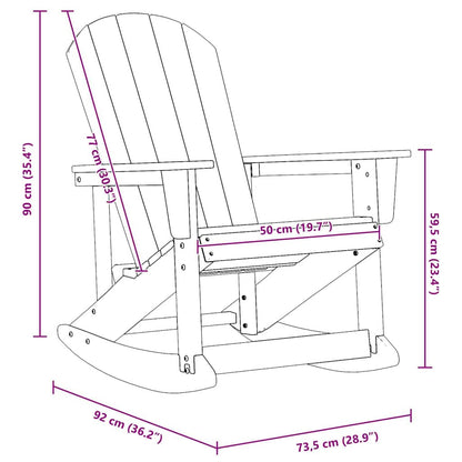 Adirondack Rocking Chair Light Grey HDPE