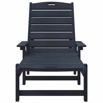 Sun Lounger Navy Blue 195.5 x 53 x 98.5 cm HDPE