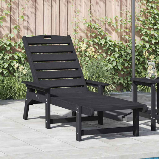 Sun Lounger Black HDPE