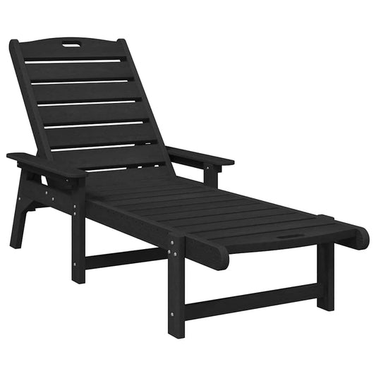 Sun Lounger Black HDPE