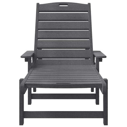 Sun Lounger Light Grey 195.5 x 53 x 98.5 cm HDPE