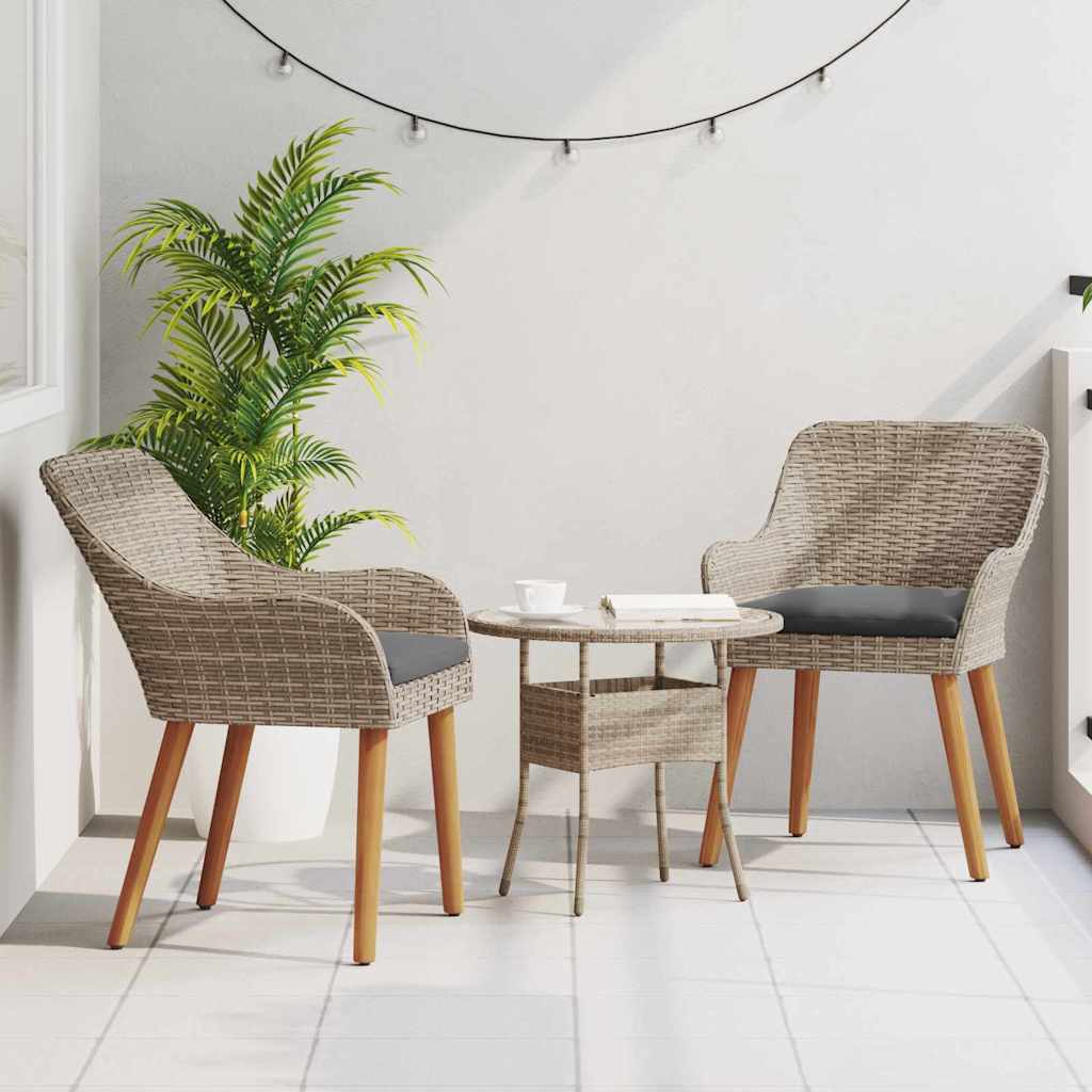 Garden Chair 2 pcs Black 62.5 x 55 x 82 cm Poly Rattan
