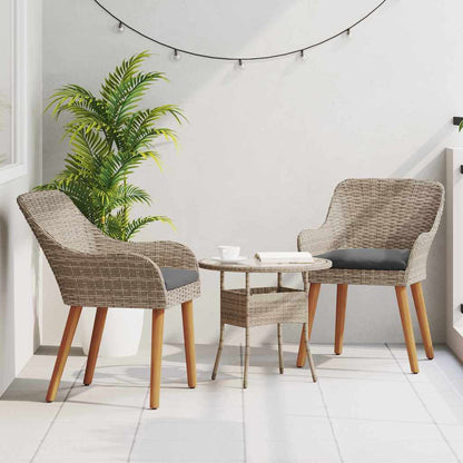 Garden Chair 2 pcs Black 62.5 x 55 x 82 cm Poly Rattan