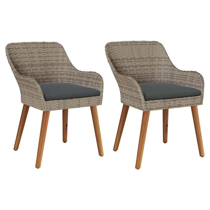 Garden Chair 2 pcs Black 62.5 x 55 x 82 cm Poly Rattan