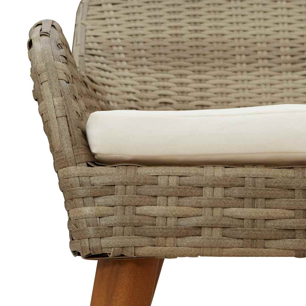Garden Chair 2 pcs Beige 62.5 x 55 x 82 cm Poly Rattan