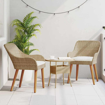 Garden Chair 2 pcs Beige 62.5 x 55 x 82 cm Poly Rattan