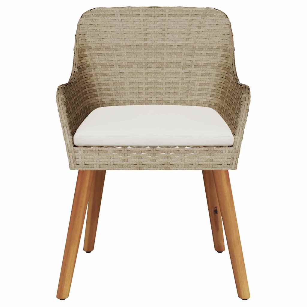 Garden Chair 2 pcs Beige 62.5 x 55 x 82 cm Poly Rattan