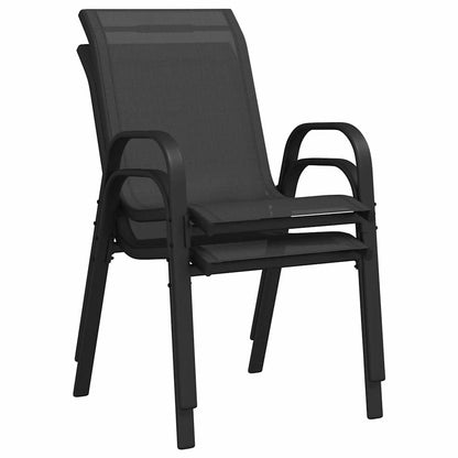 Garden Bistro Set 3 pcs Black Steel