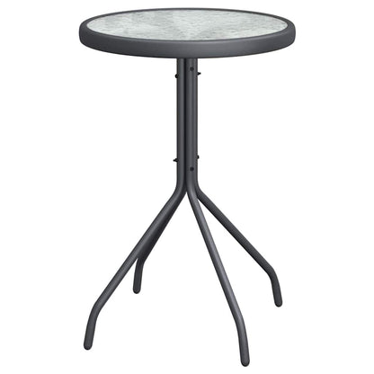 Garden Bistro Set 3 pcs Grey Steel