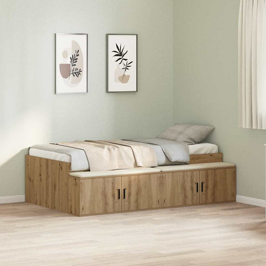 Bed Frame with Drawer Artisan Oak 100 x 200 cm Engineered Wood