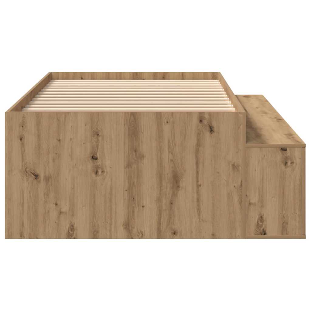 Bed Frame with Drawer Artisan Oak 100 x 200 cm Engineered Wood