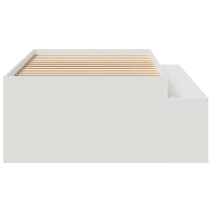 Bed Frame with Drawer White 90 x 200 cm Engineered Wood