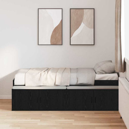 Bed Frame with Drawer Black Oak 90 x 200 cm Engineered Wood
