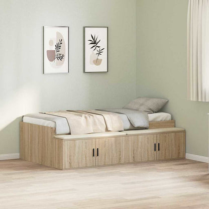 Bed Frame with Drawer Sonoma Oak 90 x 200 cm Engineered Wood