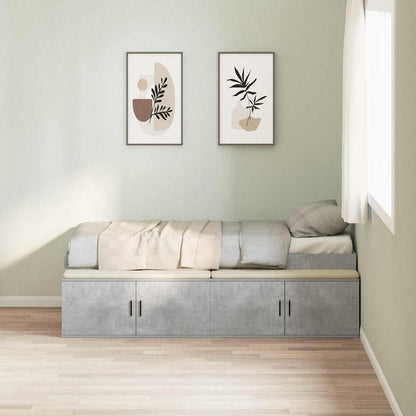 Bed Frame with Drawer Concrete Grey 90 x 200 cm Engineered Wood