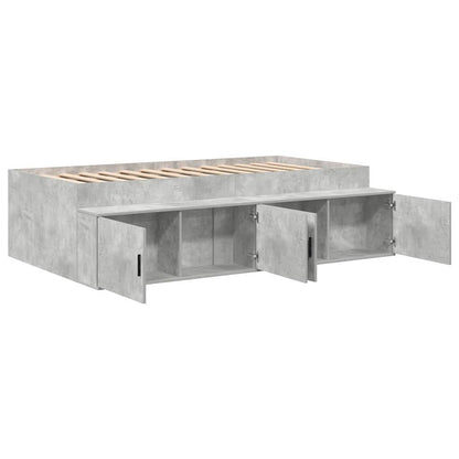 Bed Frame with Drawer Concrete Grey 90 x 200 cm Engineered Wood