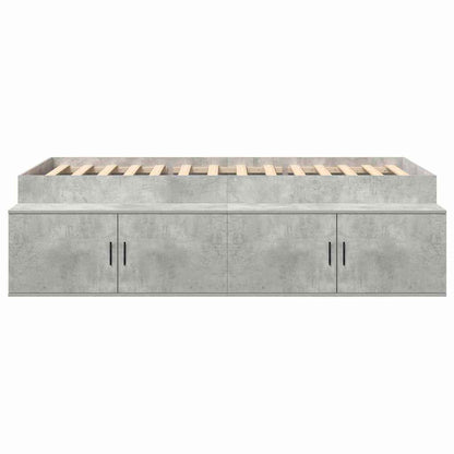 Bed Frame with Drawer Concrete Grey 90 x 200 cm Engineered Wood