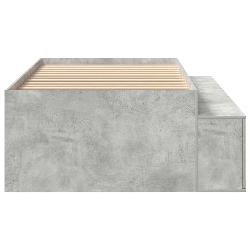 Bed Frame with Drawer Concrete Grey 90 x 200 cm Engineered Wood