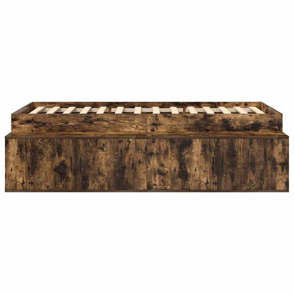 Bed Frame with Drawer Smoked Oak 90 x 200 cm Engineered Wood