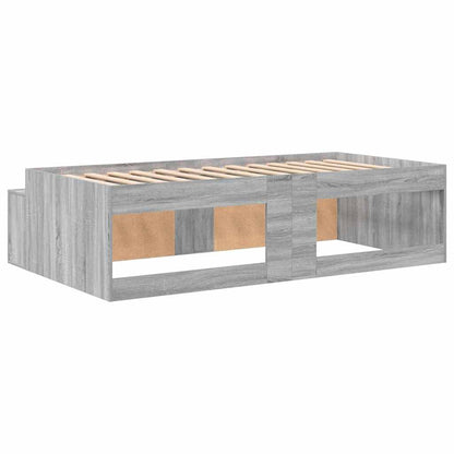 Bed Frame with Drawer Grey Sonoma 90 x 200 cm Engineered Wood