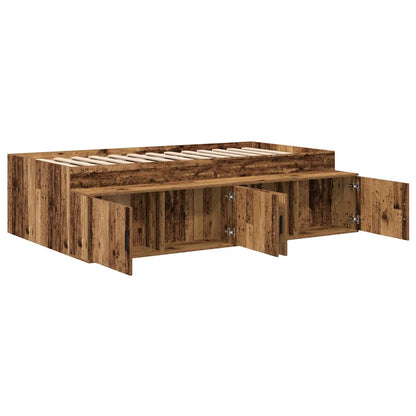 Bed Frame with Drawer Old Wood 90 x 200 cm Engineered Wood