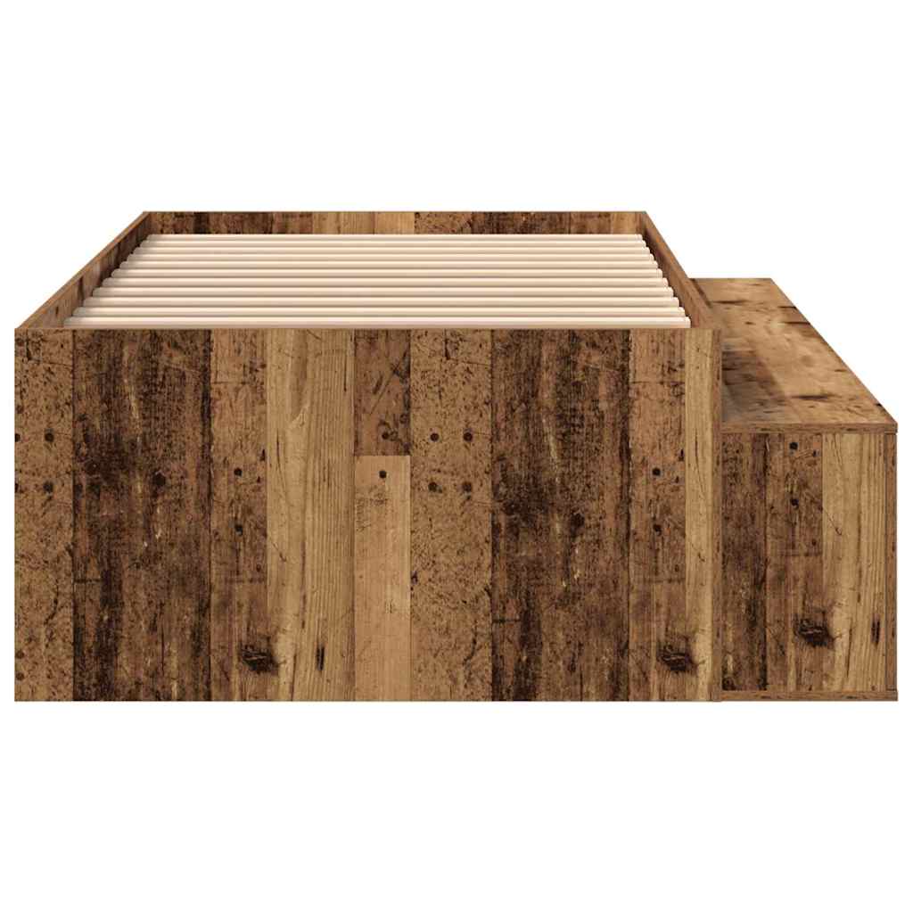 Bed Frame with Drawer Old Wood 90 x 200 cm Engineered Wood
